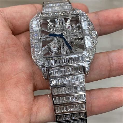 fake baguette diamond watch|baguette diamond watch for men.